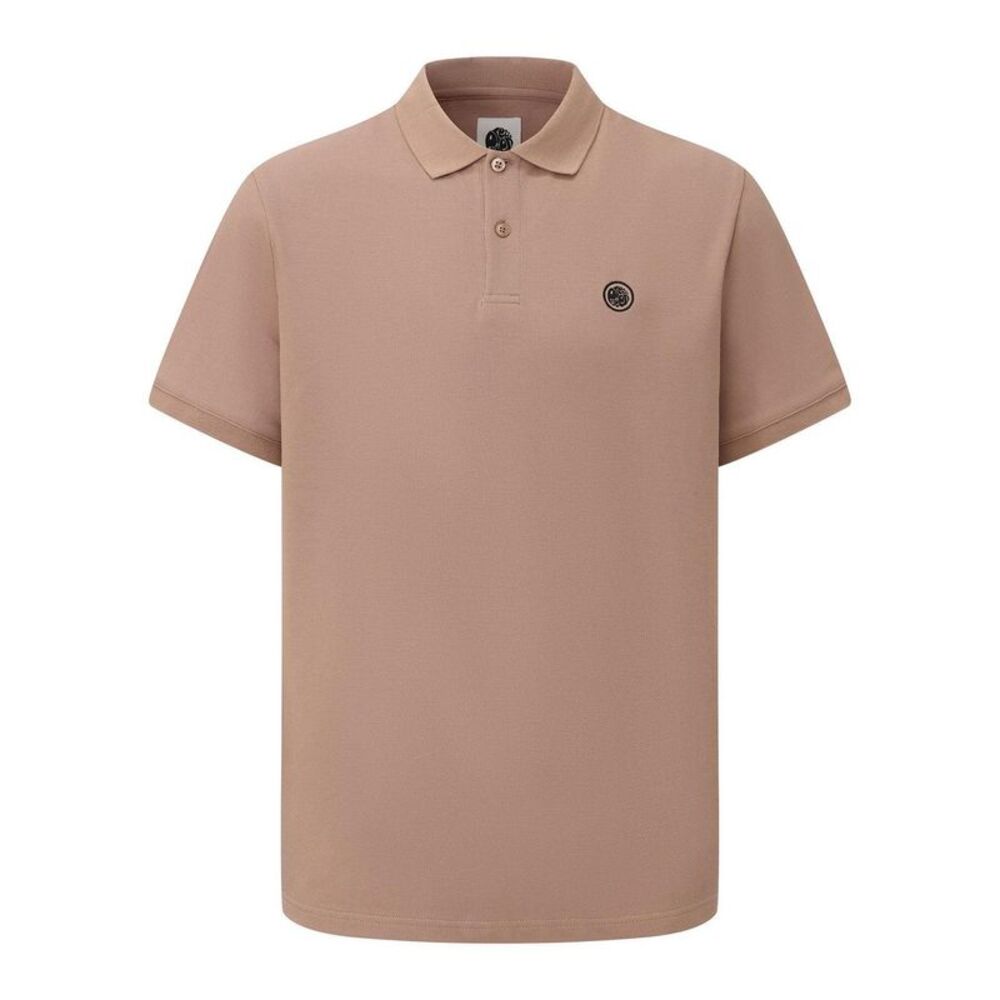 Pretty Green Mens Cotton Polo Shirt / Dark Beige
